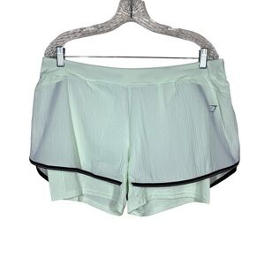 Gymshark Womens Speed 2 n 1 Running Shorts Size XXL Cucumber Green
